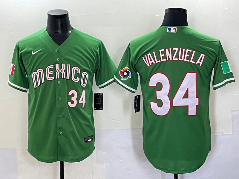 Men 2025 Los Angeles Dodgers #34 Valenzuela green Nike MLB Jersey